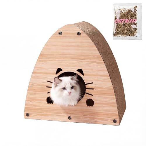 THE LICKER STORE Kate 12" Modern Patterned Round Cardboard Cat Scratcher Pads w…