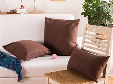 Niwota 5 kinds New style Fashion High quality Modern simplicity Pure colour Fiberflax Pillow case Color cotton Waist /Hug /Sofa Pillowcase cushion cover Office car pillow set (30*50cm, Coffee color)