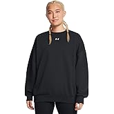 Under Armour Women Rival Fleece Oversized Crew, (001) Black / / White, Large