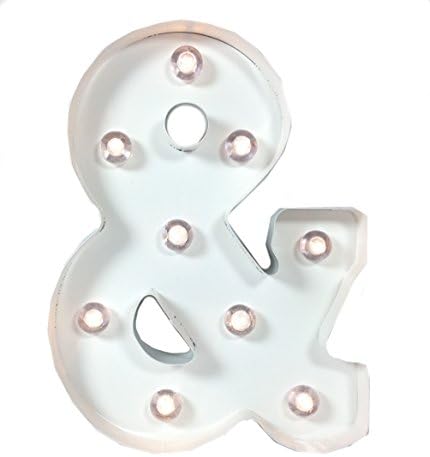 Apothecary Ampersand - LED Illuminated Marquee Sign Wall Decor - 10-in (White)