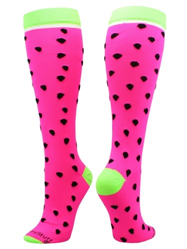MadSportsStuff Long Watermelon Socks for Softball and Soccer Boys Girls Youth Adult Over the Calf Tall Fun Gift Accessories