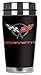 Mugzie Corvette C5 Logo Travel Mug with Insulated Wetsuit Cover, 16 oz, Black