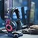 dodocool Gaming Headphones Stand Headset Stand with EQ7.1 Surround Sound, Headset Holder, LED Lights, 2 USB Ports 3.5mm Audio Jacks and a Microphone Jack, Black
