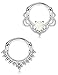 Jstyle 2 Pcs a Set 316L Brass Septum Ring Nose Hoop Piercing Clicker Ring Created-Opal 16G