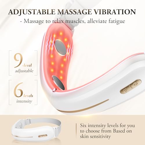V-Face Shaping Massager Electric,ANLAN Led Facial Sculptor with 4 Modes,42°C Facial Massager Face Lifting Device,EMS Double Chin Reducer Jawline Exerciser with Remote Contro