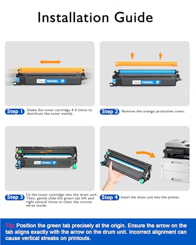 Pack of 5 TN248XL TN248 XL Toner Cartridges Compatible with Brother TN 248XL TN-248XL for DCP-L3560CDW MFC-L3760CDW MFC-L3740CDWE MFC-L8390CDW HL-L3240CDW HL-L3220CWE MFC-L8340CDW DCP-L35220CWE