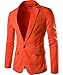 Cottory Men's Fashion Slim Fit Notched Lapel Center-Vent Back One-Button Blazer