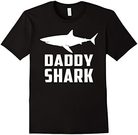 Mens Daddy Shark T Shirt Great for Fans of Cool Shark Stuff Large Black