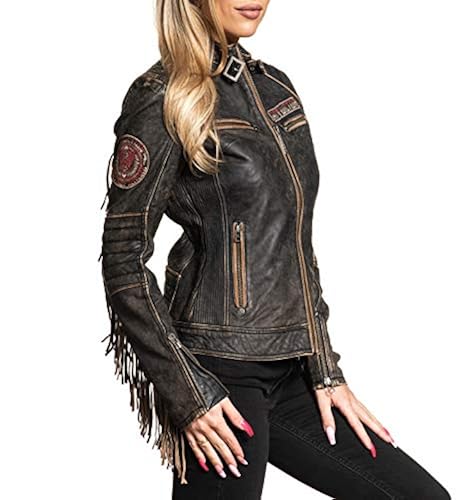 Affliction Women's Fast Times Lambskin Leather Moto Jacket in Oman