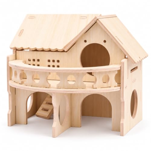 kcrygogo Forest-Style Wooden Hamster House
