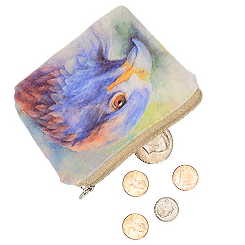 Women and Girls Cute Fashion Coin Purse Wallet Bag Change Pouch Key Holder (Oil Painting Eagle) - Thumbnail 4