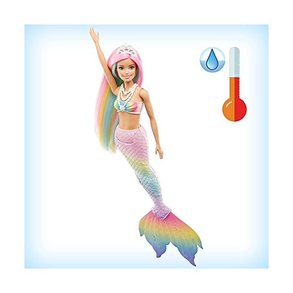 Barbie Dreamtopia Rainbow Magic Mermaid - Doll with Rainbow Hair & Water-Activated Color Change Feature - Fantasy Look…