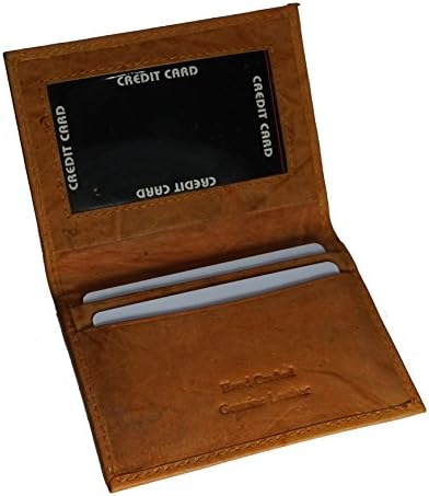 Mens Bifold Leather Thin Window Id Thin Plain Credit Cards Wallet