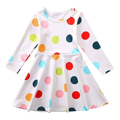 Crytech Kids Organic Cotton Dot Princess Dress for 6M-5T Baby Girls(3-4 Years)