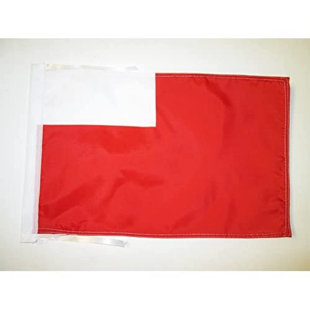 AZ FLAG - Abu Dhabi Flag - 18'' x 12'' - 100% Polyester UAE Emirate of Abu Dhabi Small Banner with Two Cords - Fade Resistant - Vivid Colors - 18x12 in - 45x30 Cm — image 1