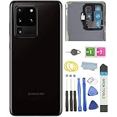 Demat Galaxy S20 Ultra Back Cover Glass Housing Door Replacement for Galaxy S20 Ultra 5G with Tools (Cosmic Black)