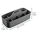 mDesign Large Plastic Divided Office Storage Organizer Caddy Tote with Handle for Cabinet, Desk, Workspace - Holds Desktop Supplies, Pens, Pencils, Markers, Staplers - Lumiere Collection - Dark Gray