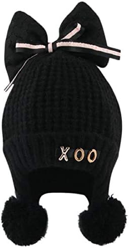 Putars Beanie Hat,Toddler Girls&Boys Baby Winter Bowknot Crochet Knit Hat Beanie Hairball Cap(Letter at Random)
