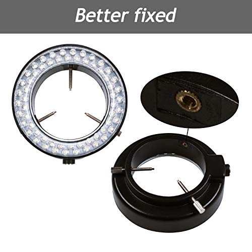 Micrl Microscope Ring Light Adjustable 60 LED Illuminator for Stereo Microscope & Camera