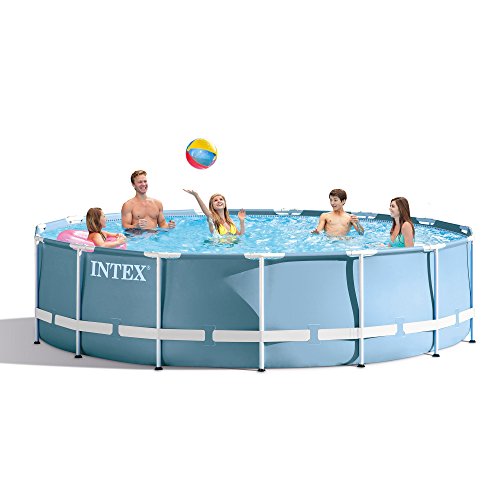 Intex 18ft X 48in Prism Frame Pool Set with Filter Pump, Ladder, Ground Cloth & Pool Cover - //coolthings.us