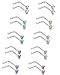 FUNRUN JEWELRY 20PCS 20G Stainless Steel Body Jewelry Piercing Nose Rings Studs Pins Crystal Set CZ