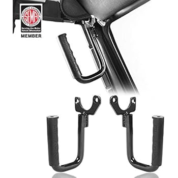 Hooke Road Black Steel Front Grab Handles for 1997-2006 Jeep Wrangler TJ & Unlimited