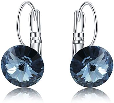 Womens 10mm Round Crystal Leverback Earrings Made with Swarovski Crystals Jewelry