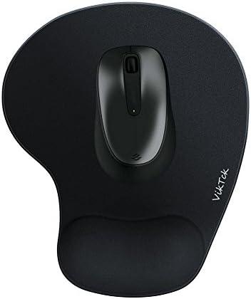 VikTck Mouse Pad with Gel Wrist Rest,Pad with Wrist Support, Non-Slip PU Base,Wrist Rest Pad for Typist,Slip Rubber Base for Gaming Office (Black)