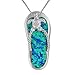 Sterling Silver Synthetic Blue Opal Flip Flop Pendant Necklace, 18