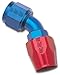 Russell by Edelbrock 610090 Red/Blue Anodized Aluminum -6AN 45-Degree Hose End