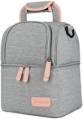 Lunch Bag,Portable Cooler Bag Insulated Thermal Lunch Box with Shoulder Strap Baby Milk Backpack Lunch Bag Portable Cooler Bag Insulated Thermal Lunch Box with Shoulder Strap Baby Milk Backpack Gray
