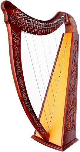 DEURA Celtic Irish Harp with CASE 22 Strings ROSEWOOD Lap FOLK DH-800