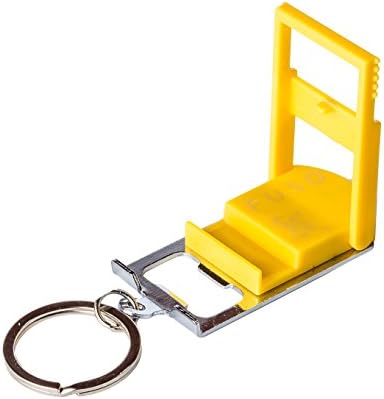 FUSO FUSOMLSSWB1-Y Smart Multipurpose Keychain with LED Microlight, Smartphone Stand, Bottle Opener/Can Opener, Yellow