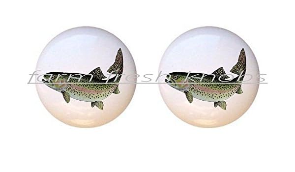 Amazon Com Set Of 2 Knobs Rainbow Trout Design 002 Realistic