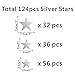 TOARTi Stars Wall Decals (124 Decals) Wall Stickers Removable Home Decoration Easy to Peel Stick Painted Walls Metallic Vinyl Polka Wall Decor Sticker for Baby Kids Nursery Bedroom (Silver Stars)