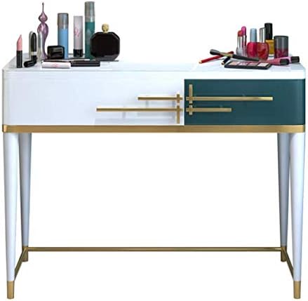 鏡とスツール付きの白いドレッシングテーブル化粧台バニティテーブルベッドルームドレッサーセット収納用2コンパートメントベッドルームドレッサーテーブル 色 緑 サイズ 80x40x75cm Constructioncapitalmanagement Com