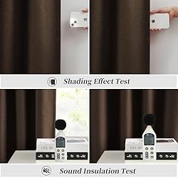 Brown Blackout Pleated Look Curtains 102 Inches