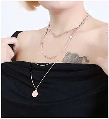 Lariatneck Layered Choker Necklace Gold Multilayer Necklace for Women Coin Pendant Chain Choker Set of 2