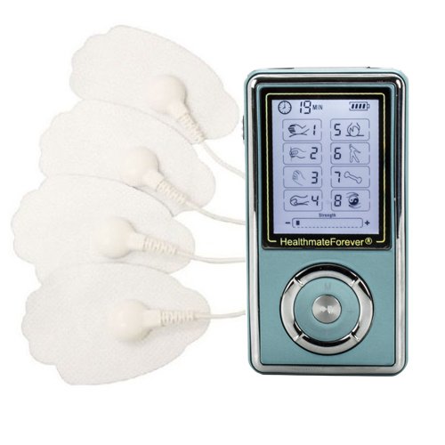 Click Here to See More Images 8 Modes Digital Pulse Machine for Back + 10 Pairs of Snap on Replacement Electrode Pads |HealthmateForever SJ8GL (Blue) Lifetime Warranty FDA CLEARED OTC TENS Unit