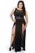 Rekais Sexy Plus Size Reign Maxi Dress Slit Cocktai Party Dress (black)