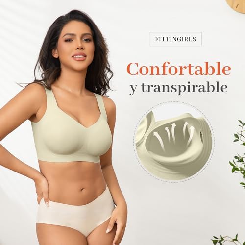 Soutien push-up feminino, sem arame, sem arme, sem sensação de felicidade, tiras elásticas largas e ajustáveis, macio, respirável, com efeito invisível, cobertura total e bom suporte