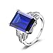 Jewelrypalace Women's 9.64ct Created Blue Sapphire 925 Sterling Silver Ring Size 9