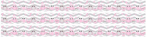 Pink Owl Border Wall Decals Stickers Chevron Border Forest Animal Nursery Decor (Pink Owls) - //medicalbooks.filipinodoctors.org
