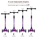 Allek Kick Scooter B02, Lean 'N Glide Scooter with Extra Wide PU Light-Up Wheels and 4 Adjustable Heights for Children from 3-12yrs (Purple)