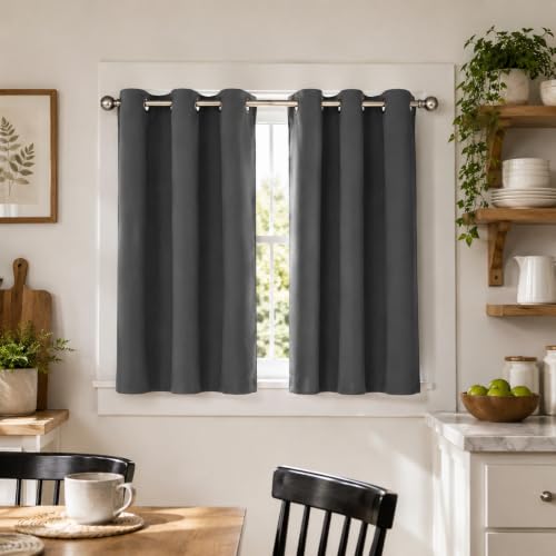 Aquazolax Room Darkening Grey Blackout Curtains