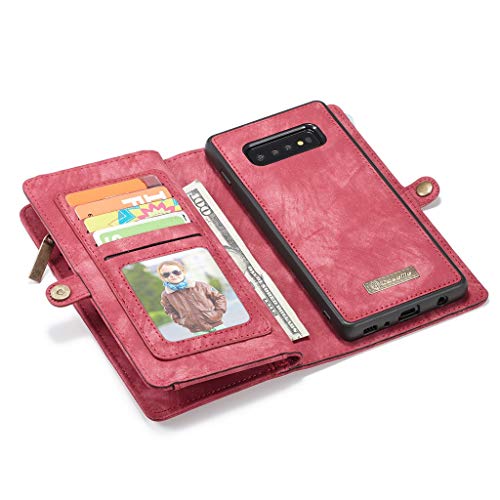 MatureGirl for Samsung S10 Plus Case Magnetic Adsorption Metal Bumper Glass Case Cover Fits Samsung Galaxy S10 6.4 inch (Red)