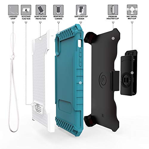iPhone XR Case, TRISHIELD Rugged Cover with + [Belt Clip Holster] + [Built in Kickstand] iPhone XR 6.1 -Collage Surf Board - Thumbnail 2