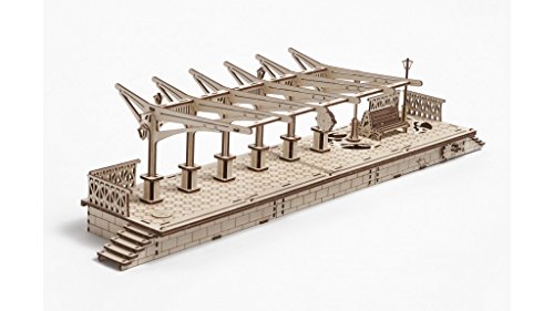 UGears Plywood Railway Platform Collectible Mechanical Model