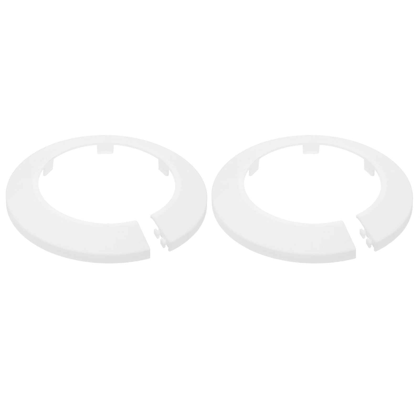 Photo 1 of uxcell Escutcheon Plate, 2Pcs 75mm - Fit 2.87" Outer Diameter Split Pipe Flange Water Pipe Cover Collar Decoration, PP Plastic Plumbing Cover Plates (White)