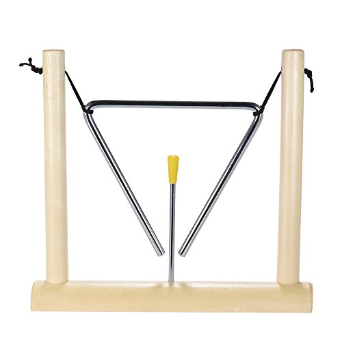 image for ammoon 6 inch Triangle with Wood Stand Percussion Rhythm Teaching Inst